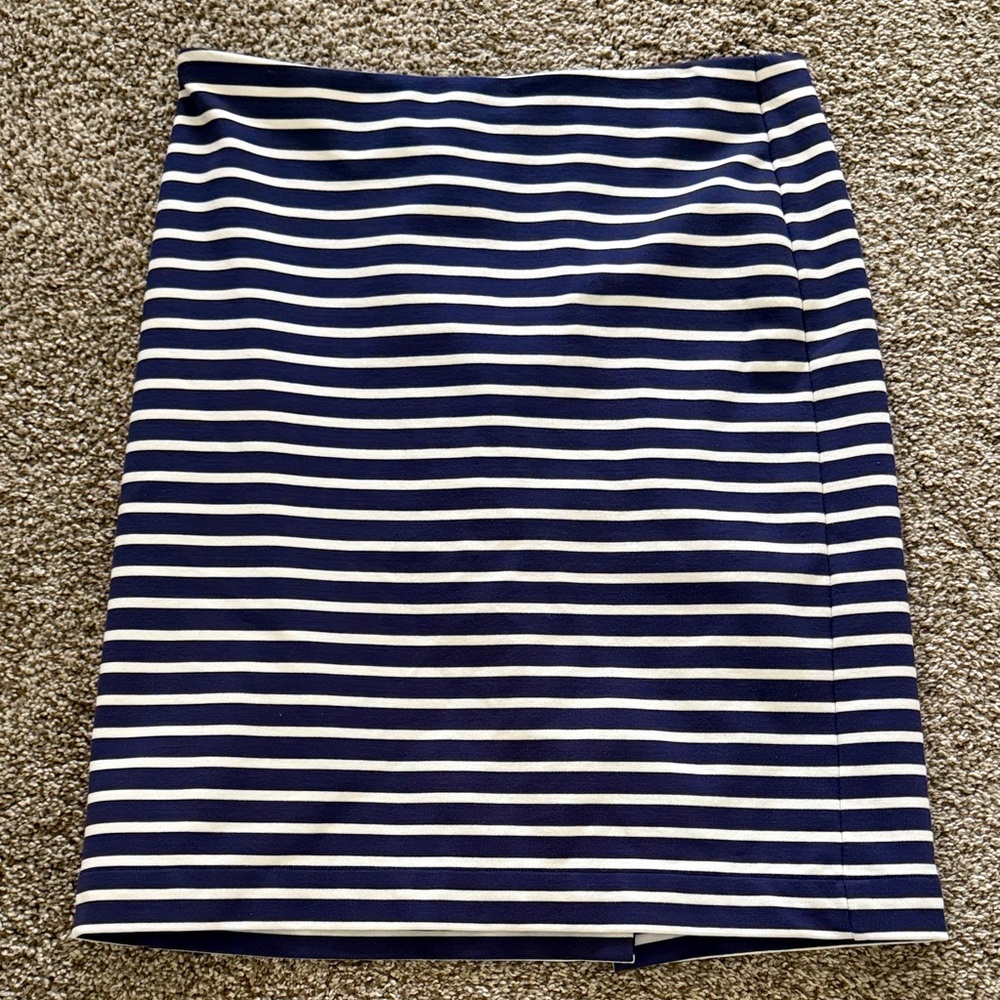 Navy and White Striped Women's Skirt